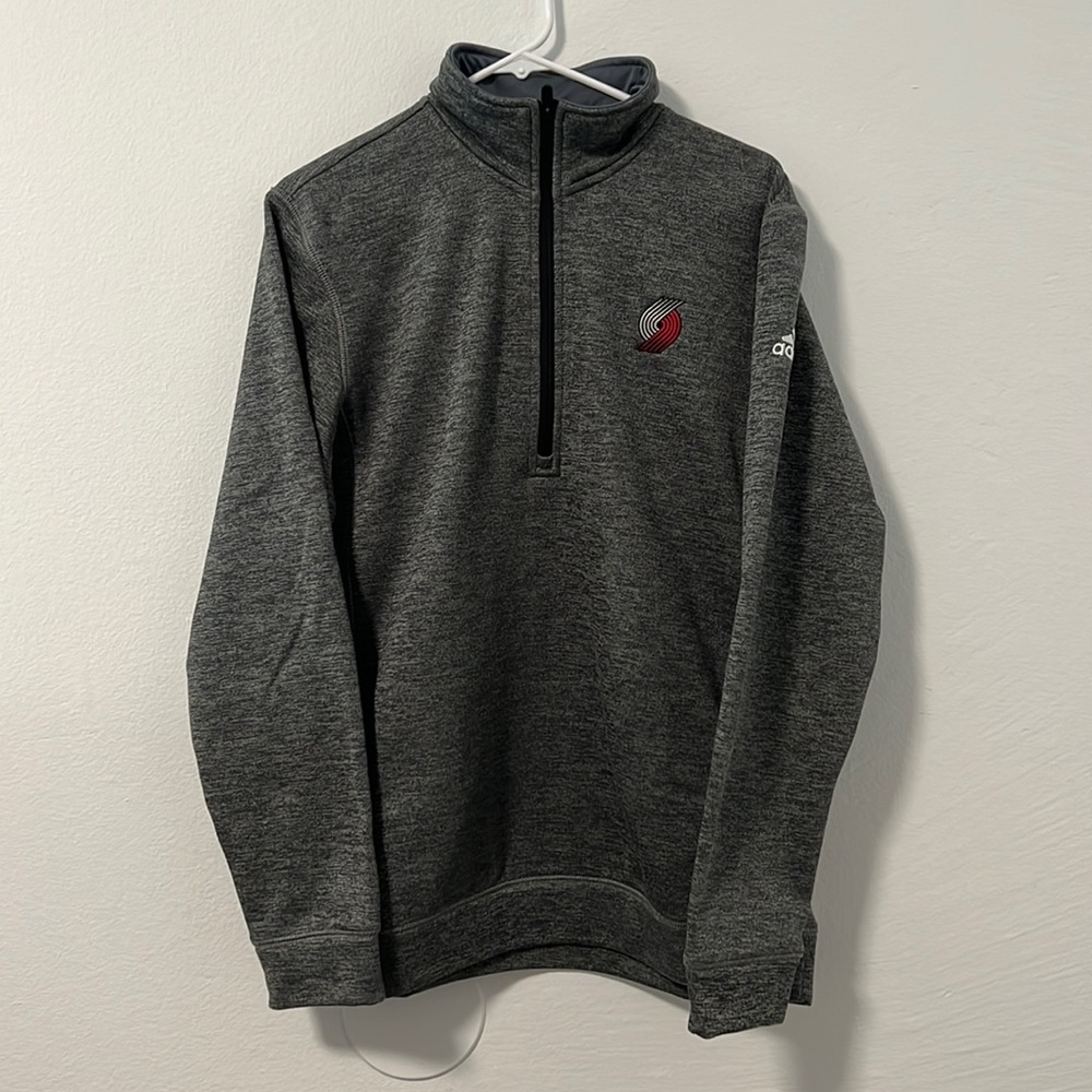 Adidas Team Issue Portland Trailblazers 1/4 zip sweater, size M